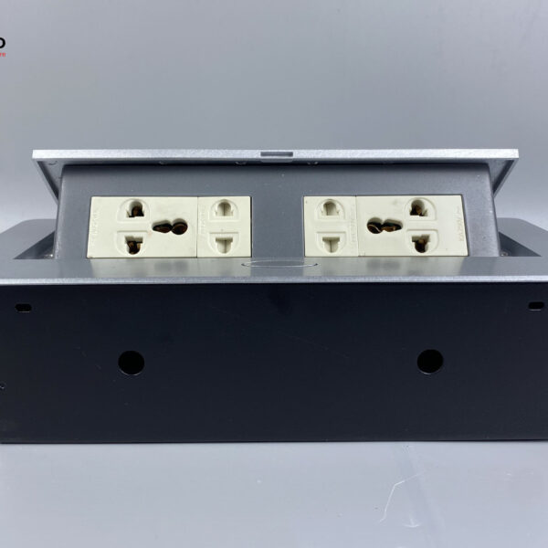 Hộp Ổ Cắm Điện Âm Bàn Họp Desktop Socket Chính hãng TENKO TK-AS06DN Màu Bạc