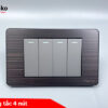 Công tắc 4 nút mặt hợp kim Tenko TK-C7-04