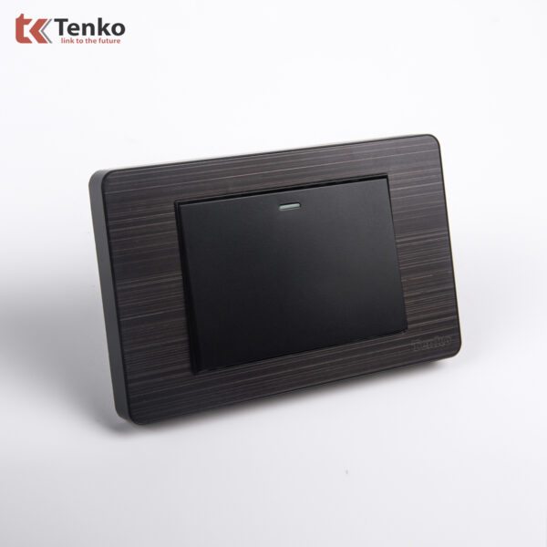 Công Tắc Điện 1 Nút Mặt Hợp Kim 1 Chiều Và 2 Chiều Chính hãng Tenko TK-C7G-01 Đen Xám