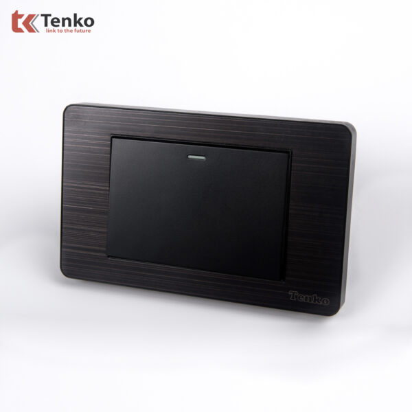 Công Tắc Điện 1 Nút Mặt Hợp Kim 1 Chiều Và 2 Chiều Chính hãng Tenko TK-C7G-01 Đen Xám