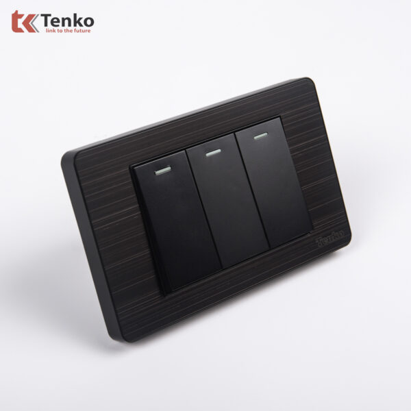 Công Tắc 3 Nút Mặt Hợp Kim Chính hãng Tenko TK-C7G-03