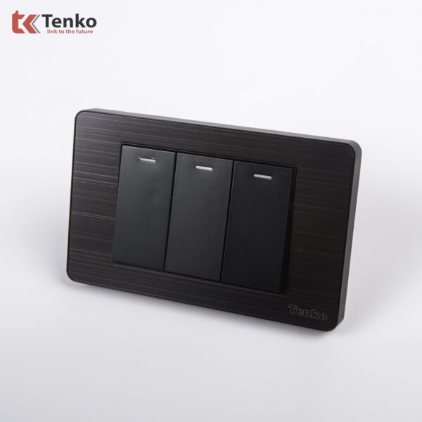 Công Tắc 3 Nút Mặt Hợp Kim Chính hãng Tenko TK-C7G-03
