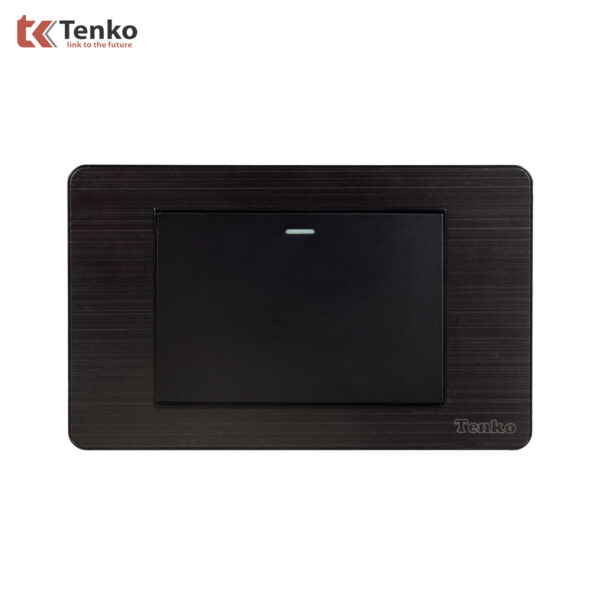 Công Tắc Điện 1 Nút Mặt Hợp Kim 1 Chiều Và 2 Chiều Chính hãng Tenko TK-C7G-01 Đen Xám