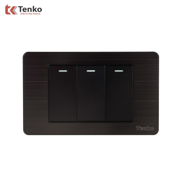 Công Tắc 3 Nút Mặt Hợp Kim Chính hãng Tenko TK-C7G-03