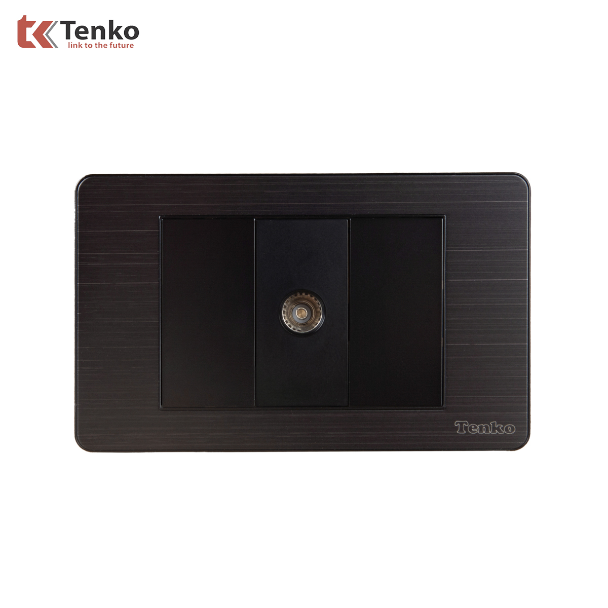 Ổ Cắm Tivi Cáp Đồng Trục – Truyền Hình Cáp Âm Tường Mặt Kim Loại TENKO TK-C7G-071 Đen Xám