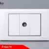 Ổ Cắm Tivi Cáp Đồng Trục – Truyền Hình Cáp Âm Tường Mặt Nhựa Trắng Viền Bạc TENKO TK-C27-T071