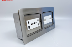 Ổ Cắm Điện Âm Sàn Đôi 3 Chấu Tích Hợp 2 Ổ Mạng LAN Chính Hãng Tenko TK-DS-211S06