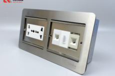 Ổ Cắm Điện Đôi 3 Chấu Âm Sàn Kèm Ổ Mạng, Điện Thoại,Và HDMI Chính Hãng Tenko TK-DS-211S05