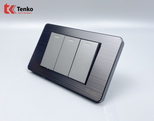 Công Tắc 3 Nút Mặt Hợp Kim Chính hãng Tenko TK-C7G-03