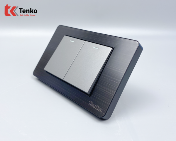 Công Tắc 2 Nút Mặt Hợp Kim Chính hãng Tenko TK-C7G-02