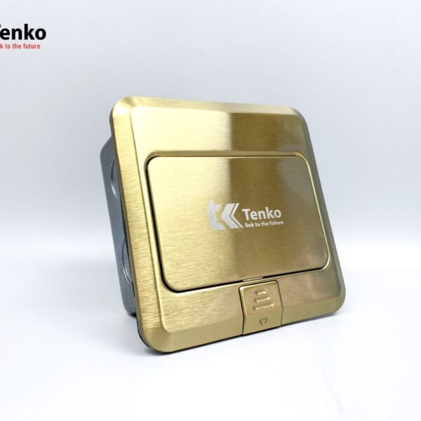 Ổ Cắm Điện Âm Sàn Kèm Mạng LAN Và HDMI Chính Hãng Tenko TK-J02-06 Màu Vàng