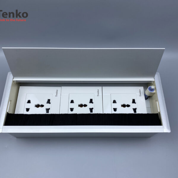 Hộp Điện Âm Bàn Họp 3 Ổ Đa Năng Box Nhôm Nguyên Khối Tenko TK-AB3S-02