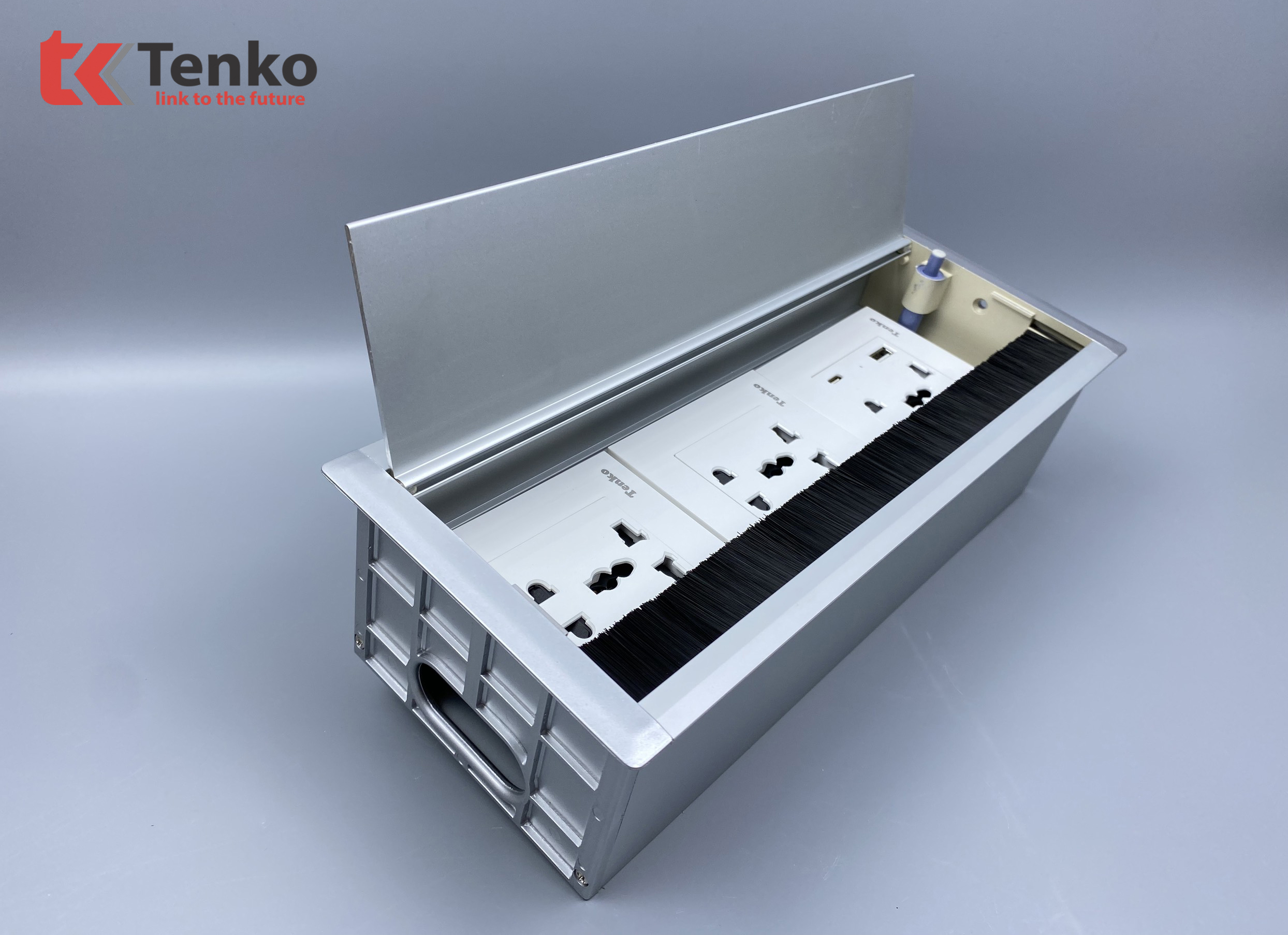 Hộp Điện Âm Bàn Họp Đa Năng Tích Hợp USB Box Nhôm Nguyên Khối Tenko TK-AB3S-03