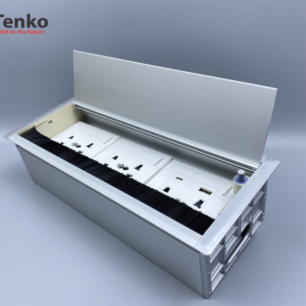 Hộp Điện Âm Bàn Họp Đa Năng Tích Hợp USB Box Nhôm Nguyên Khối Tenko TK-AB3S-03