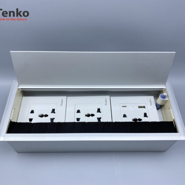 Hộp Điện Âm Bàn Họp Đa Năng Tích Hợp USB Box Nhôm Nguyên Khối Tenko TK-AB3S-03