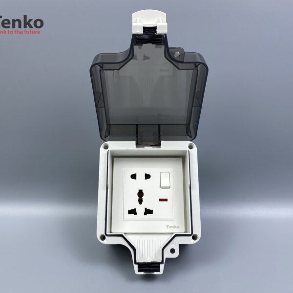 Ổ Cắm Đôi 3 Chấu Có Công Tắc Chống Nước Chính Hãng Tenko TK-IP66-02