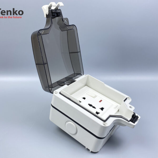 Ổ Cắm Đôi 3 Chấu Có Công Tắc Chống Nước Chính Hãng Tenko TK-IP66-02