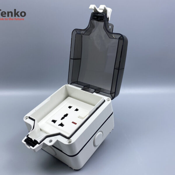 Ổ Cắm Đôi 3 Chấu Có Công Tắc Chống Nước Chính Hãng Tenko TK-IP66-02