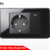 Ổ cắm chuẩn Đức + Công tắc mặt nhựa phủ bóng epoxy TK-C9-60
