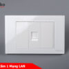 Ổ cắm 1 mạng LAN mặt kính cường lực màu trắng TK-C18-073