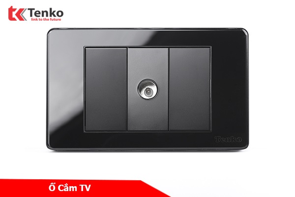 Ổ Cắm Tivi Cáp Đồng Trục – Truyền Hình Cáp Âm Tường Mặt Nhựa Epoxy TENKO TK-C9-071 Đen