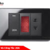 Ổ cắm và công tắc 20A mặt nhựa đen phủ bings epoxy TK-C9-080