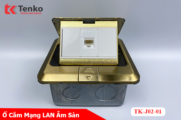 Ổ Cắm Mạng Âm Sàn 1 Cổng LAN RJ45 Chính Hãng Tenko TK-J02-01 Màu Vàng