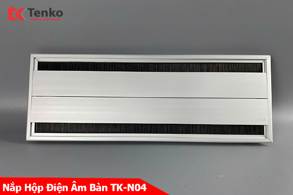 Nắp Hộp Điện Âm Mặt Bàn Nhôm Mở Hai Chiều 400×145 Màu Bạc Chính Hãng Tenko TK-N04
