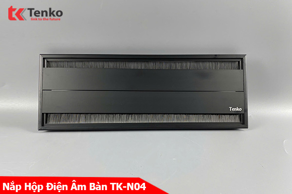Nắp Hộp Điện Âm Mặt Bàn Nhôm Mở Hai Chiều 400×145 Màu Đen Chính Hãng Tenko TK-N04