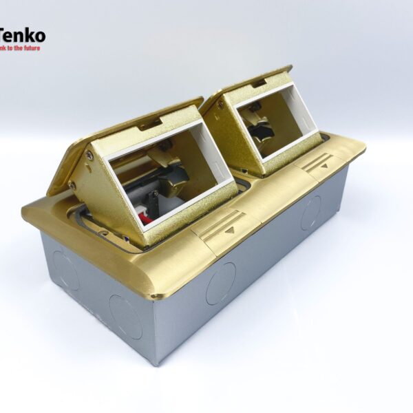 Hộp Ổ Cắm Điện Âm Sàn Thông Dụng Chính Hãng Tenko TK-J04 Màu Vàng