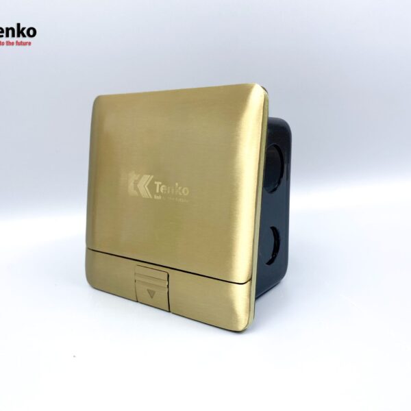 Ổ Cắm Điện Âm Sàn Đa Năng Đồng Nguyên Khối Kèm Cổng Mạng LAN Tenko TK-J05-06 Vàng