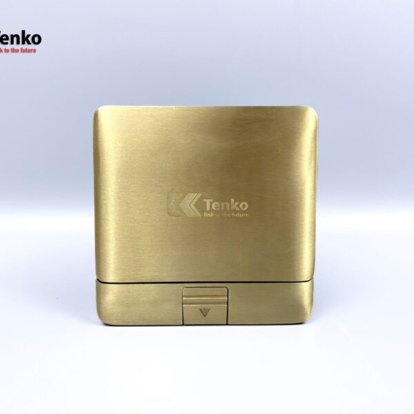 Ổ Cắm Điện Âm Sàn Đa Năng Đồng Nguyên Khối Kèm Cổng Mạng LAN Tenko TK-J05-06 Vàng