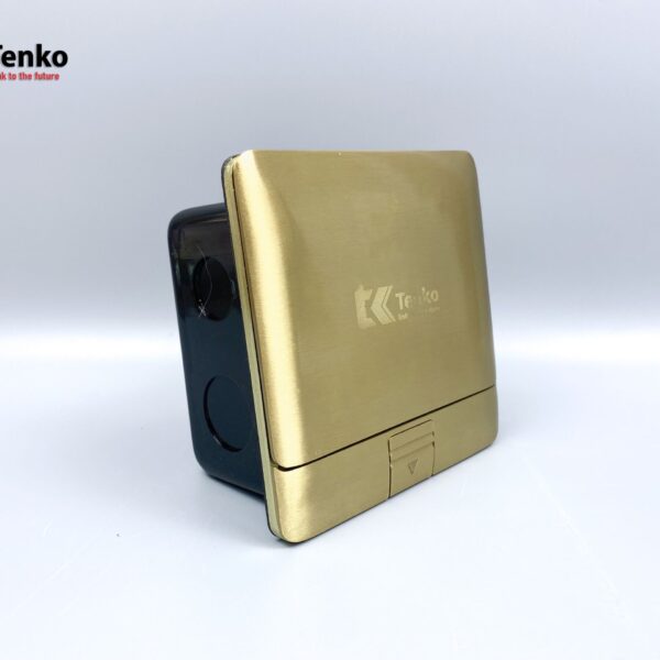 Ổ Cắm Điện Âm Sàn Đa Năng Đồng Nguyên Khối Kèm Cổng Mạng LAN Tenko TK-J05-06 Vàng