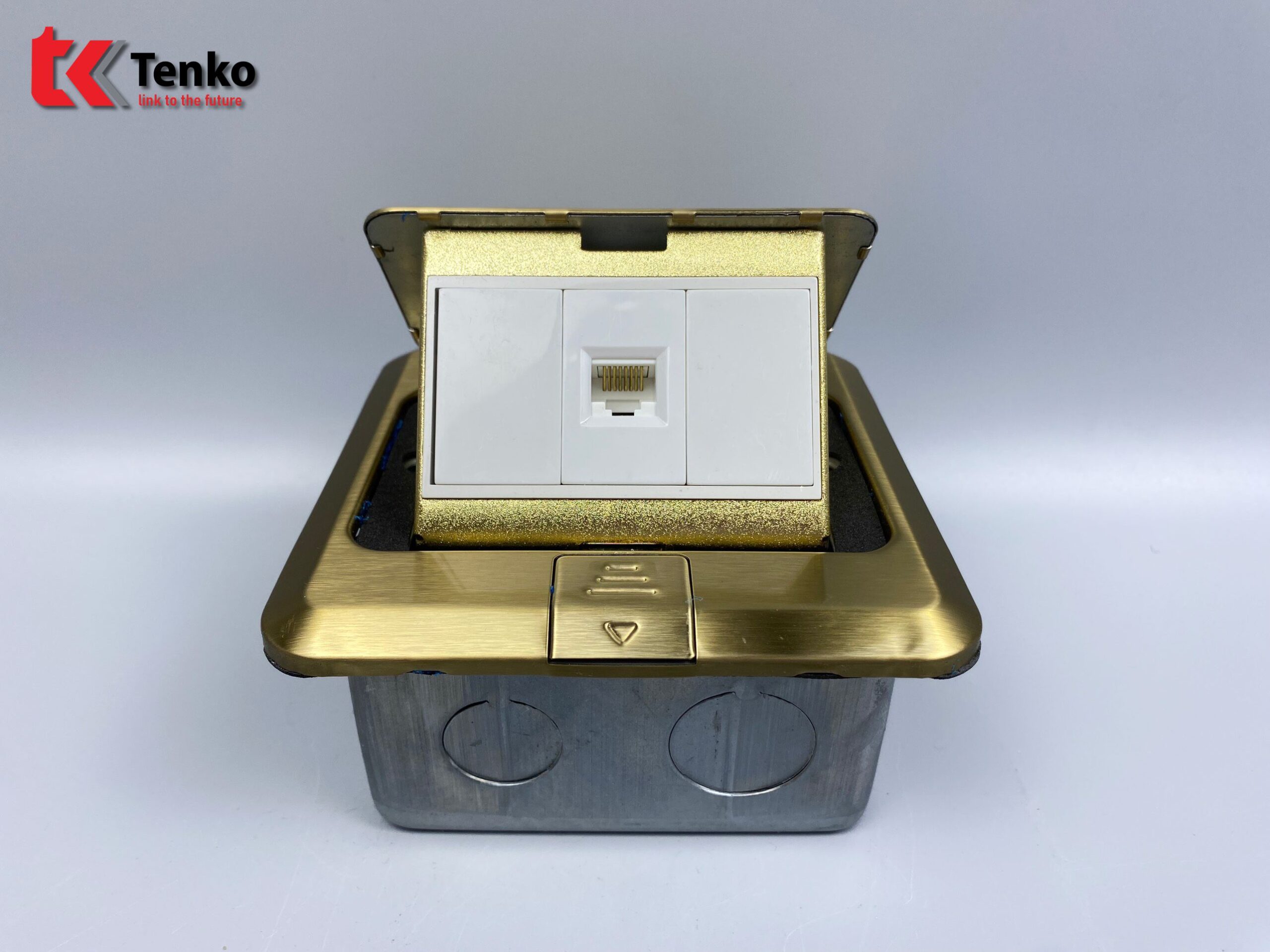 Ổ Cắm Mạng Âm Sàn 1 Cổng LAN RJ45 Chính Hãng Tenko TK-J02-01 Màu Vàng