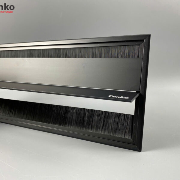 Nắp Hộp Điện Âm Mặt Bàn Nhôm Mở Hai Chiều 400×145 Màu Đen Chính Hãng Tenko TK-N04