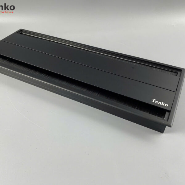 Nắp Hộp Điện Âm Mặt Bàn Nhôm Mở Hai Chiều 400×145 Màu Đen Chính Hãng Tenko TK-N04