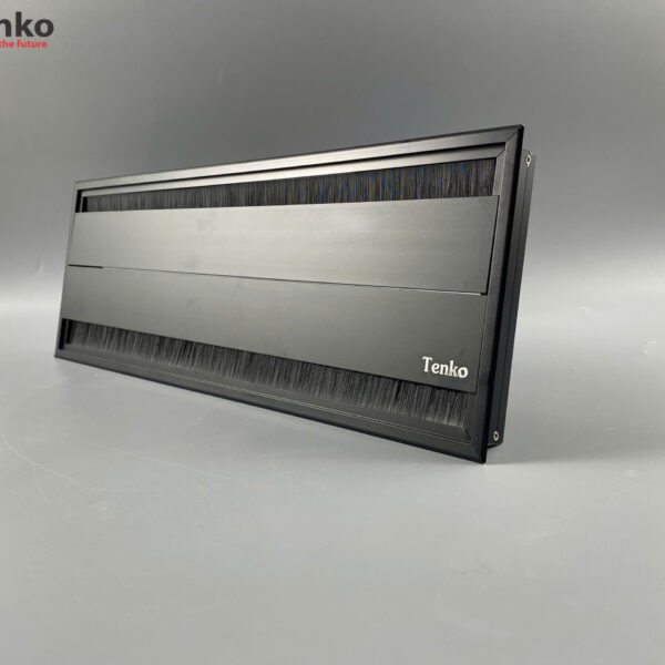 Nắp Hộp Điện Âm Mặt Bàn Nhôm Mở Hai Chiều 400×145 Màu Đen Chính Hãng Tenko TK-N04