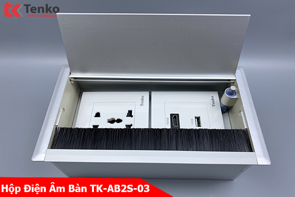 Hộp Điện Âm Bàn Họp Có Ổ Cắm Điện Đa Năng, 1 Cổng USB Và 1 HDMI Tenko TK-AB2S-03
