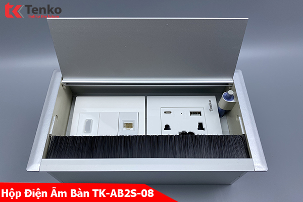 Hộp Điện Âm Bàn Ổ Cắm Điện Đa Năng Kèm Cổng Sạc, HDMI Và Mạng LAN (RJ45) Tenko TK-AB2S-08