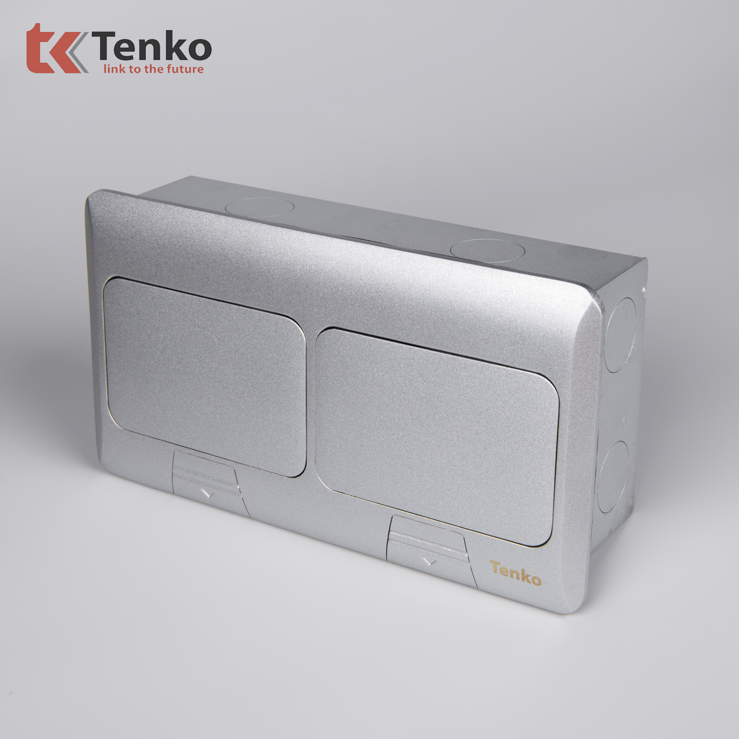Hộp Ổ Cắm Điện Âm Sàn Thông Dụng Chính Hãng Tenko TK-J04 Màu Bạc