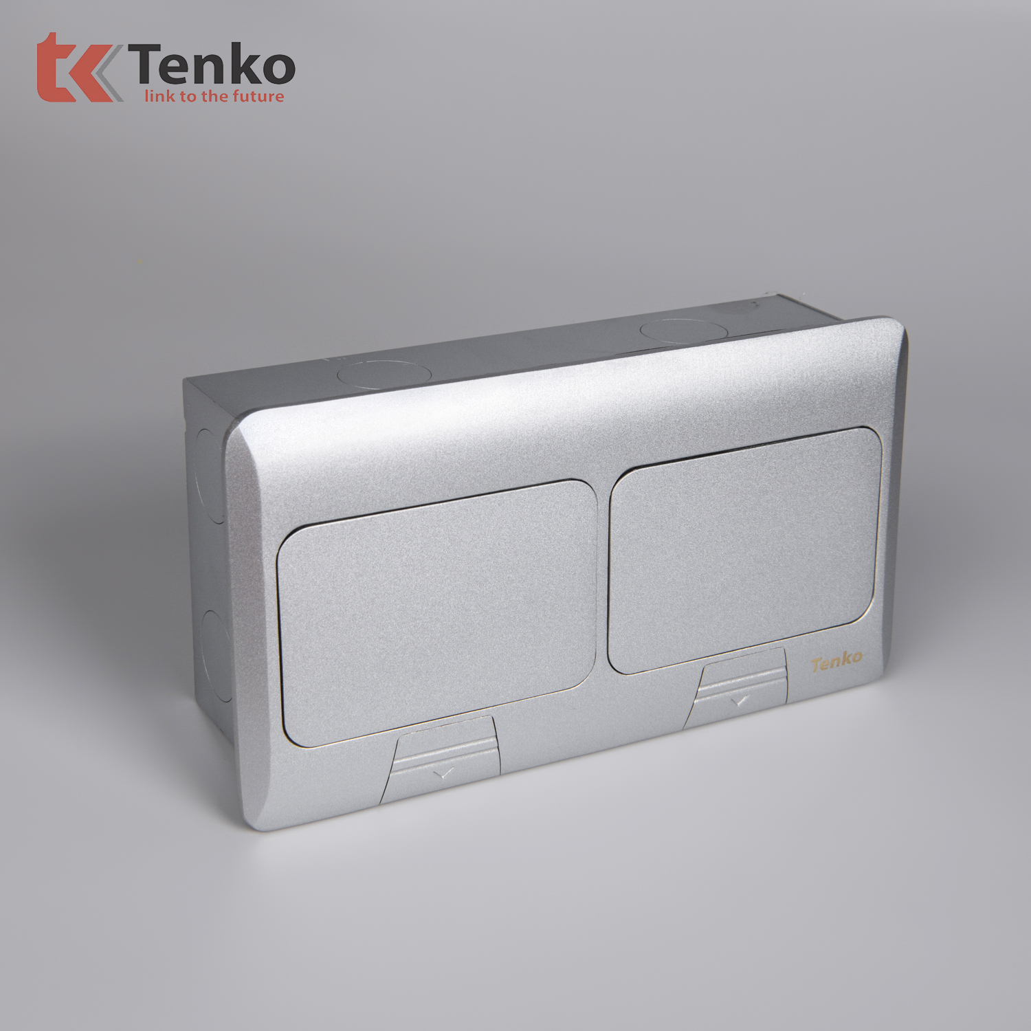 Hộp Ổ Cắm Điện Âm Sàn Thông Dụng Chính Hãng Tenko TK-J04 Màu Bạc
