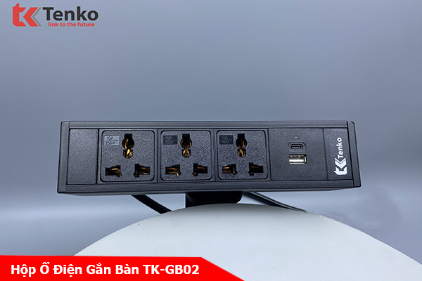 Hộp Ổ Cắm Điện Gắn Mặt Bàn Cao Cấp Chính Hãng Tenko TK-GB02