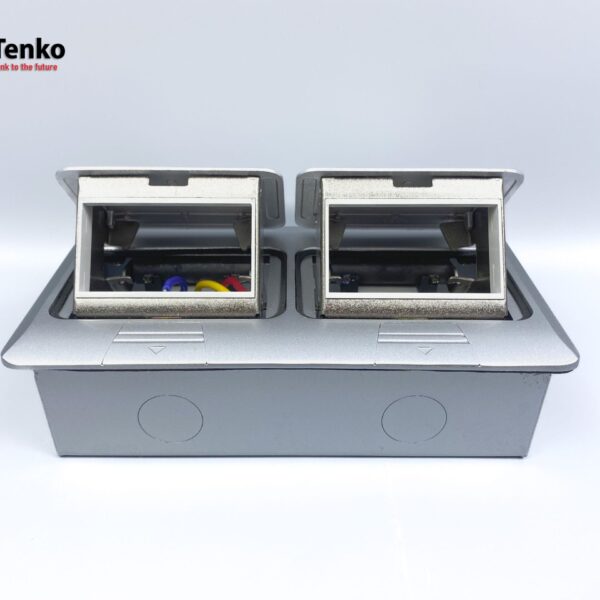 Hộp Ổ Cắm Điện Âm Sàn Thông Dụng Chính Hãng Tenko TK-J04 Màu Bạc