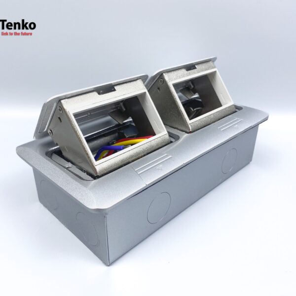 Hộp Ổ Cắm Điện Âm Sàn Thông Dụng Chính Hãng Tenko TK-J04 Màu Bạc