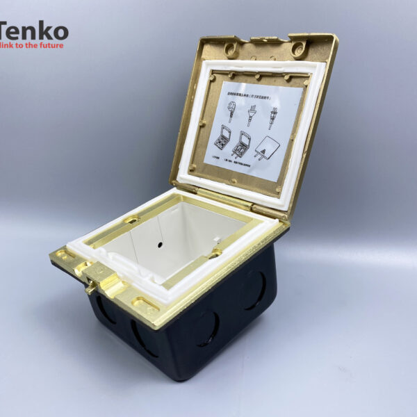 Hộp Điện Âm Sàn Chống Nước Chất Liệu Đồng Cao Cấp Tenko TK-J06 Màu Vàng