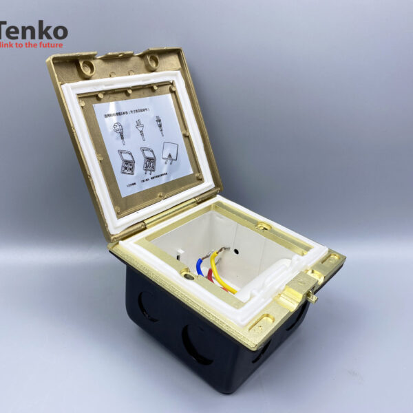 Hộp Điện Âm Sàn Chống Nước Chất Liệu Đồng Cao Cấp Tenko TK-J06 Màu Vàng