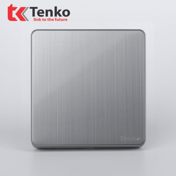 Công Tắc 1 Nút Tràn Viền Hợp Kim Cao Cấp Màu Ghi Xám Chính Hãng Tenko TK-DA-01