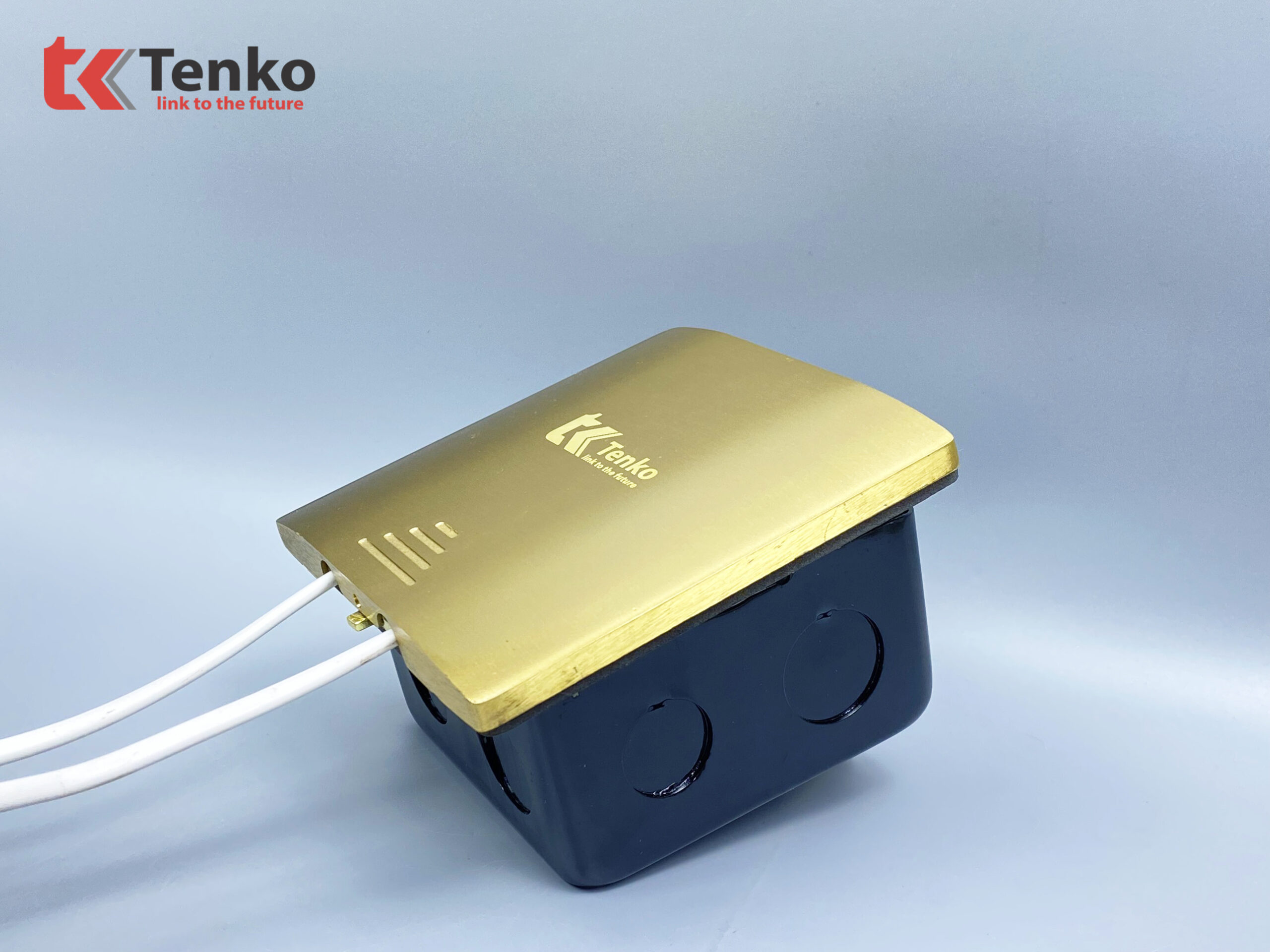 Hộp Điện Âm Sàn Chống Nước Chất Liệu Đồng Cao Cấp Tenko TK-J06 Màu Vàng