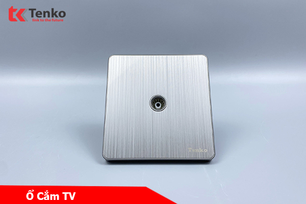 Ổ Cắm Tivi Tràn Viền Hợp Kim Cao Cấp Màu Ghi Xám Chính Hãng Tenko TK-DA-32