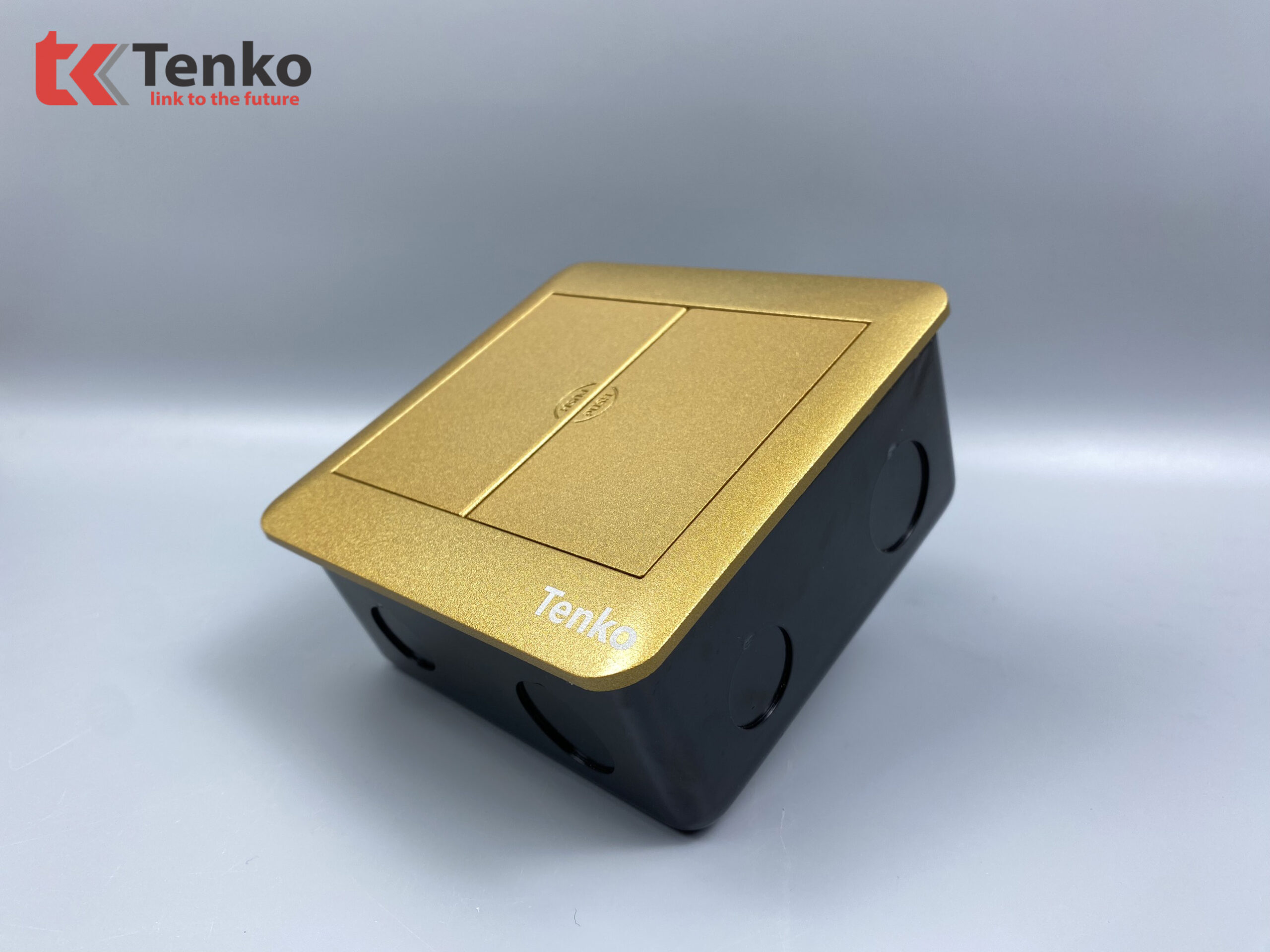 Ổ Cắm Điện Âm Sàn Kèm Cổng Mạng, Cổng Âm Thanh và MIDI 8PIN Tenko TK-DS-111S08 Vàng
